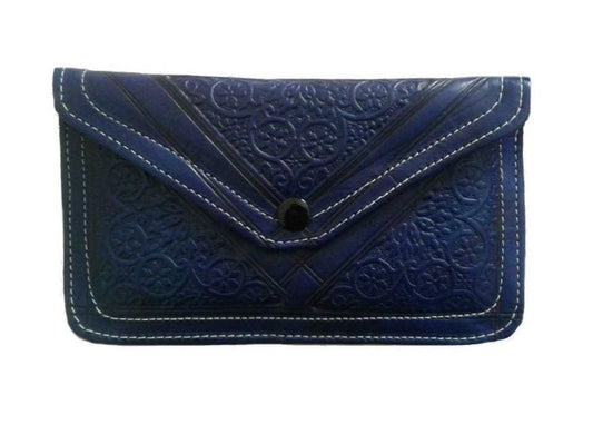 Envelope Leather Purse - Blue