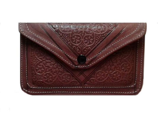 Envelope Leather Purse - Brown