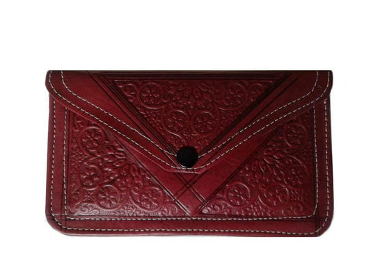 Envelope Leather Purse - Deep Red