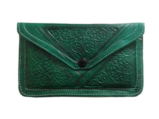Envelope Leather Purse - Green