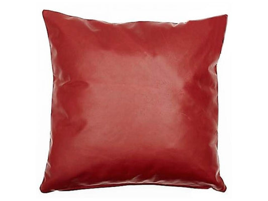 Leather Pillow Cover - Square - Red