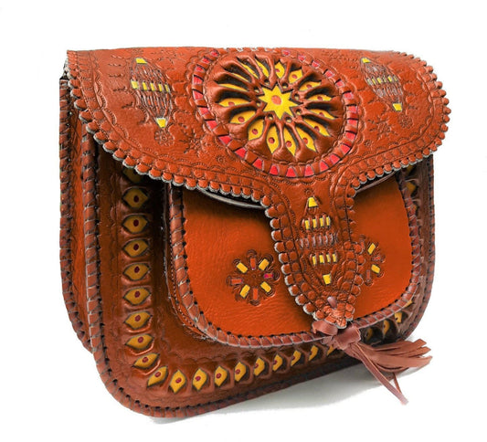 LSSAN Handbag - Orange - Embroidered